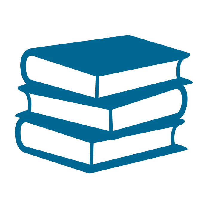 Blue stack of books icon