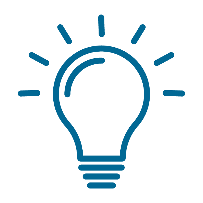 blue lightbulb icon